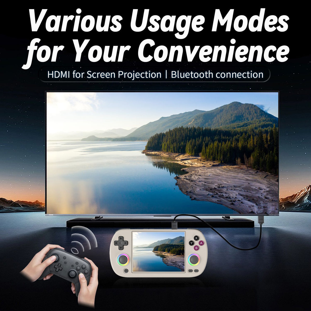 Anbernic RG40XX H 64 Bit Linux Retro Handheld Game Console 4.0'' IPS Screen Supports 5G WiFi Bluetooth HD-Support Output RG40XXH