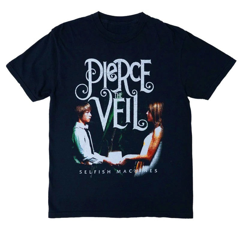 Pierce The Veil Selfish Machines Black Short Sleeve Cotton T-Shirt Unisex Summer Men's Women Top Tee Streetwear Casual Trend Y2k