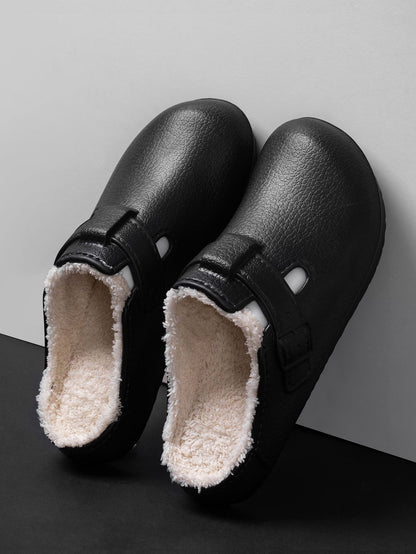 Men Plush Lined Outdoor Anti-slip Garden Shoes Warm Fuzzy Slippers For Women Winter New Cotton Slippers Fuzzy Home Slides