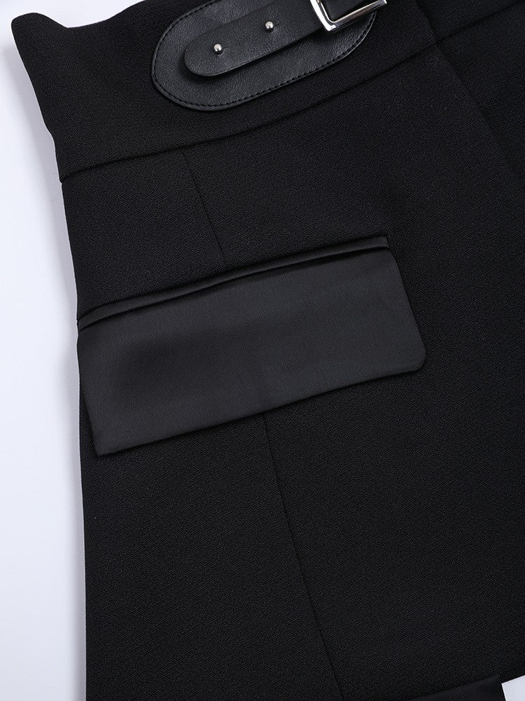 [Vibe] Black Irregular Pants High Waist Leather Long Wide Leg New Loose Fit Trousers Women Fashion Spring Autumn 2025