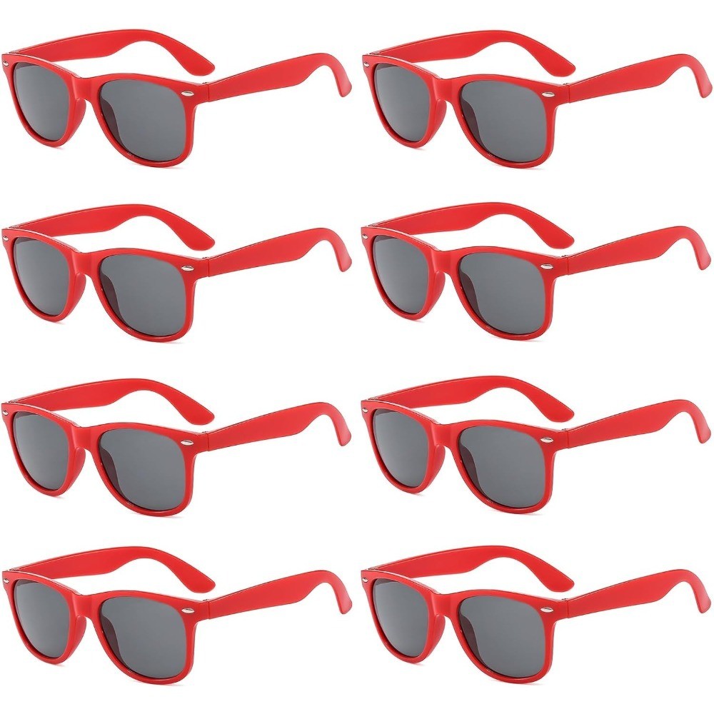 1/8pcs Neon Colors Party Sunglasses Black Studs Retro Unisex Rainbow Street Shot Gift Wedding Favors for Guests