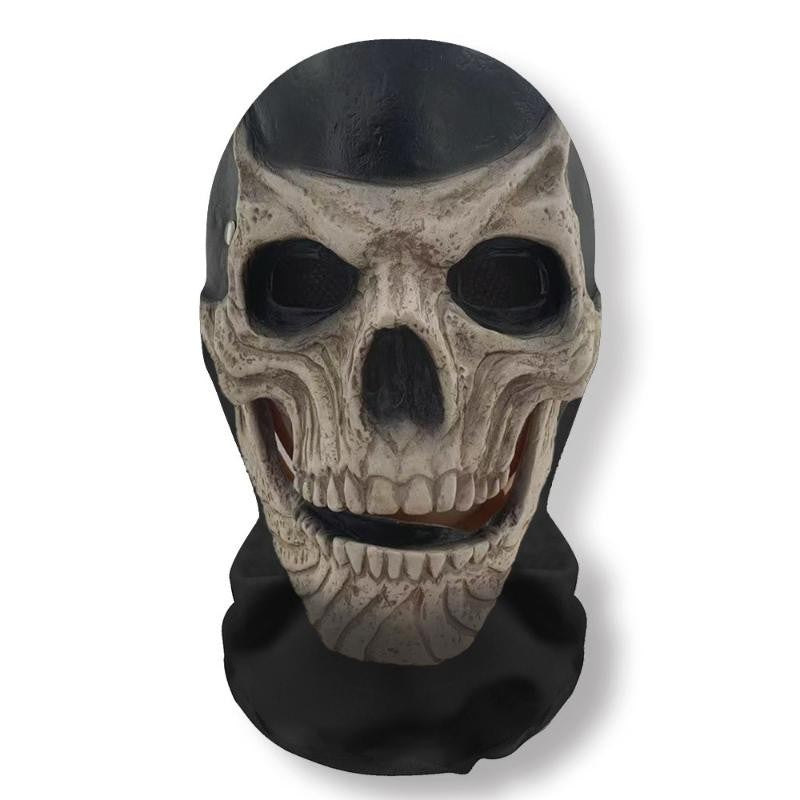 Halloween Ghost 3D Printed Mask, Stretchy Mesh Full Head Accessory, Fun Horror Cosplay Party Halloween