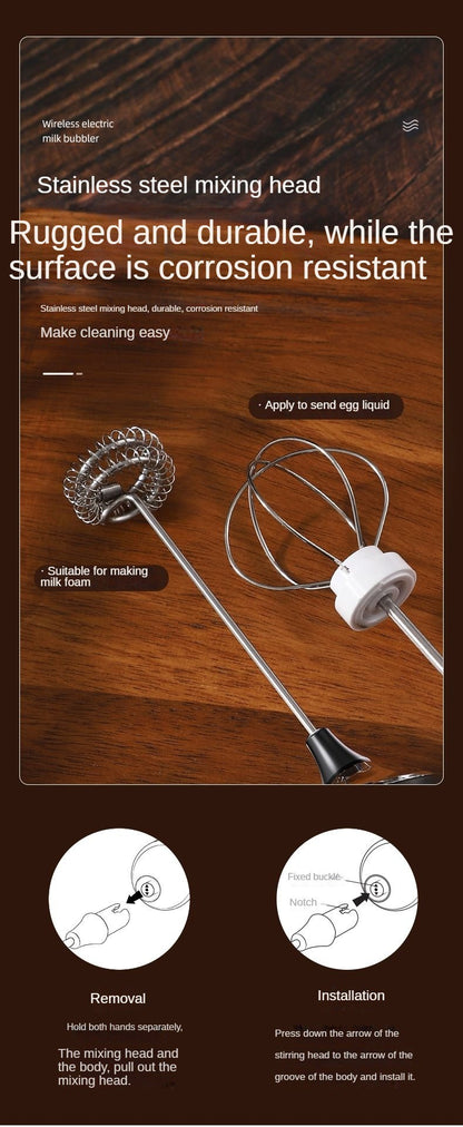 Espumador de leite elétrico, batedor de ovos manual, máquina de café para bebidas, máquina de creme de geleia de 3 velocidades, batedeira de massa para cozinha doméstica