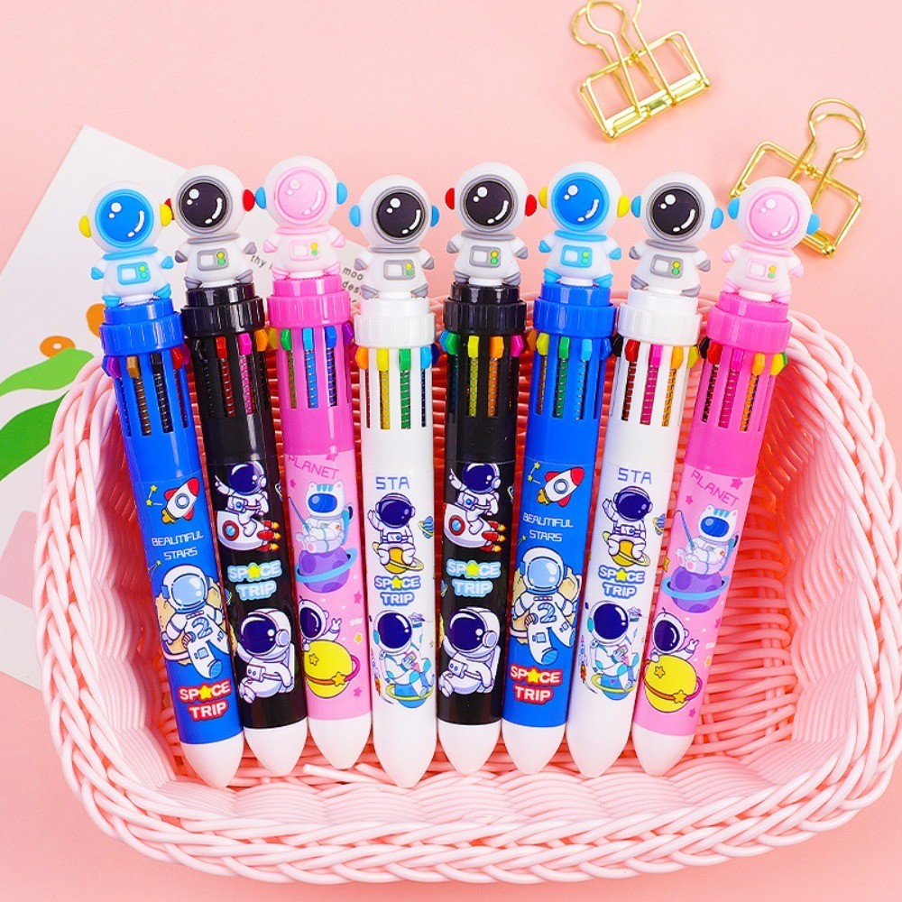 5/10 Pcs Cartoon Astronaut Ten Color Pens Kids Birthday Party Wedding Guest Gifts, Back To School Kindergarten Carnival Gifts