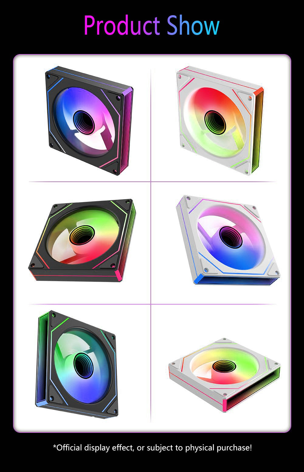 PRISM 7 PRO Computer Case Fan 120mm ARGB 4-Pin PWM Silent Cooling Fan 12V High Airflow 58.36CFM/800-1800RPM