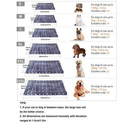 Tapete de inverno flanelado para animais de estimação, multimodelo, colchonete para canil, cobertor quente para animais de estimação, adequado para animais de estimação de grande, médio e pequeno porte