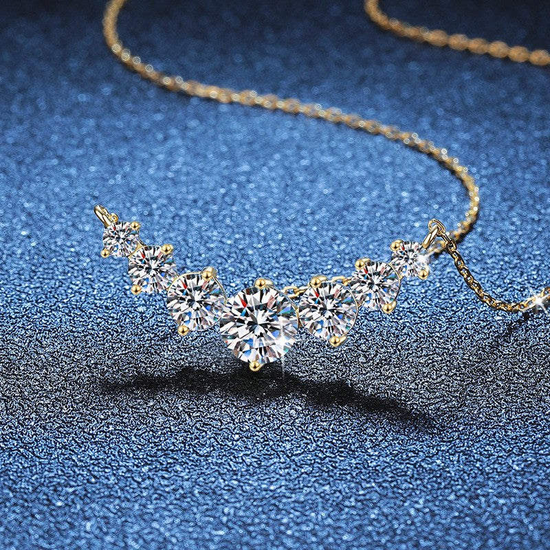 1.7-5.0ct D Cor Moissanite Feminino Pingente Prata Colar Para Mulheres Correntes Festa Noiva Joias Finas Colar de Prata Esterlina 925
