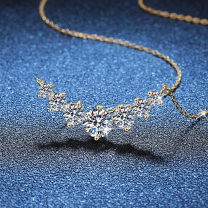 1.7-5.0ct D Cor Moissanite Feminino Pingente Prata Colar Para Mulheres Correntes Festa Noiva Joias Finas Colar de Prata Esterlina 925