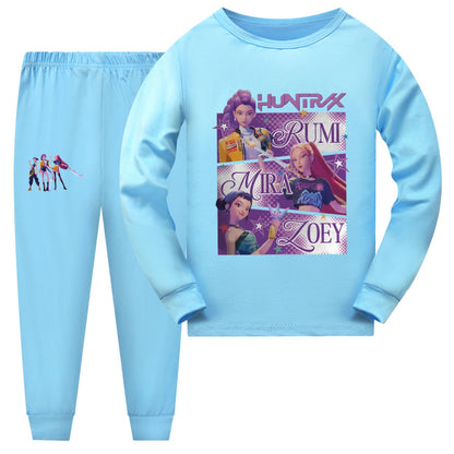 Kpop Demon Hunters Cartoon Kids Clothes Baby Girls Pajama Set Fashion Boys Long Sleeve Pyjamas Children Sleepwear Suit