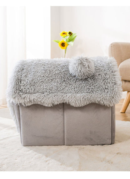 Casinha de Cachorro Grande Interna Macia Confortável, Cama para Filhotes Removível, Toca para Cães Pequenos, Tapete Quente de Inverno para Dormir, Portátil