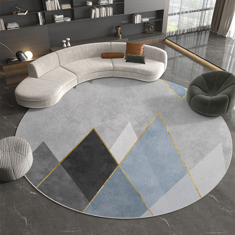 VIKAMA Short Pile Round Rugs Non Slip Area Rugs Living Room Fluffy Soft Carpet Bedroom Circle Floor Mat Bedside Rug Home Decor