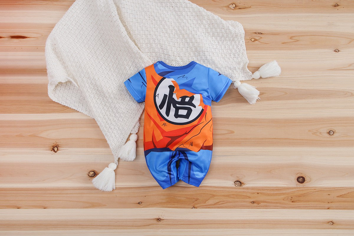 IURNXB Baby Romper Short Sleeve Onesie Boys Newborn Infant Bodysuit Cartoon Print Cosplay Costume Jumpsuit Summer Outfits 1-18M