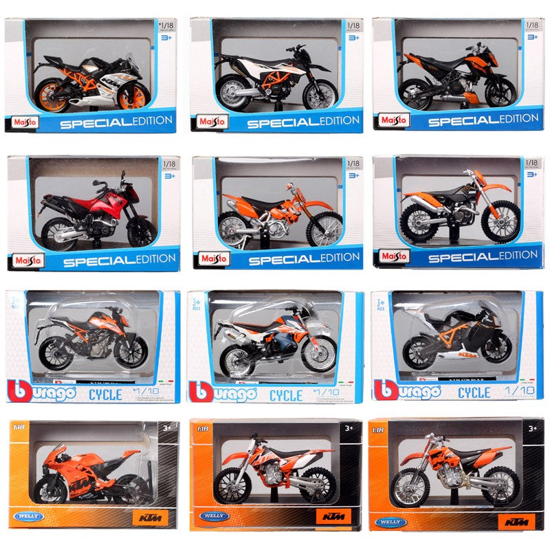 Modelo de motocicleta Maisto KTM 450 SX SXF EXC Racing RC 8C RC390 690 SMC R 640 Duke II Rally de escala 1/18 Diecast Veículos de Moto de Trilha