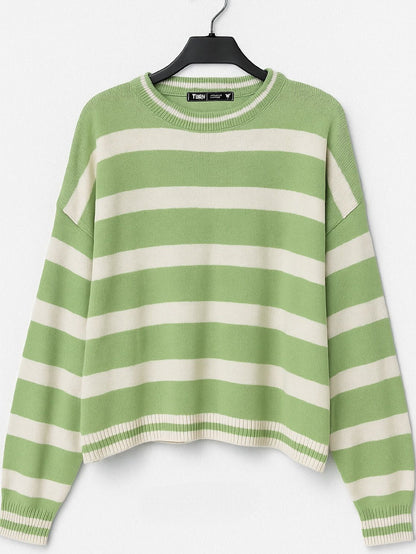 Street Fashion Brand Irregular Striped Warm Fashion Long-sleeved Sweater Men American Y2K Harajuku Casual Loose Pullover Women