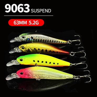 Isca de Pesca Suspend UV Minnow 5g 63mm Rozante 63SP Jerkbait Isca para Truta Baixo Água Salgada Twitch Jerk Retrieve Isca Artificial Rígida