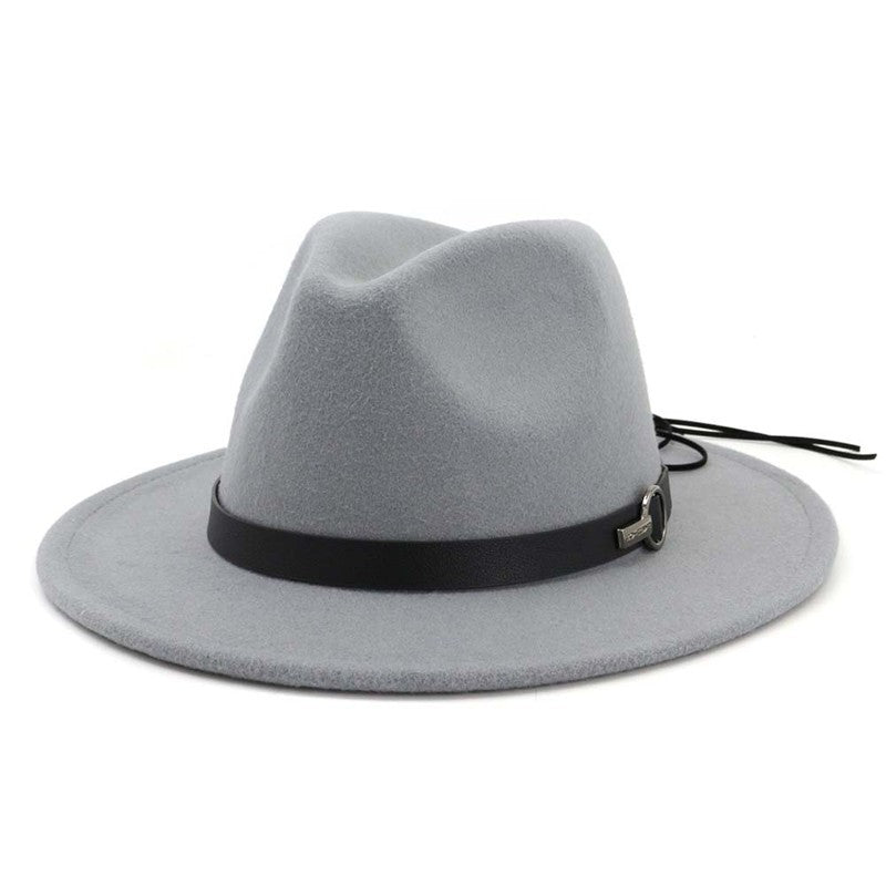 QBHAT Women Men Wide Brim Wool Felt Jazz Fedora Hats Panama Style Cowboy Trilby Party formal Dress Hat Large Size Yellow white