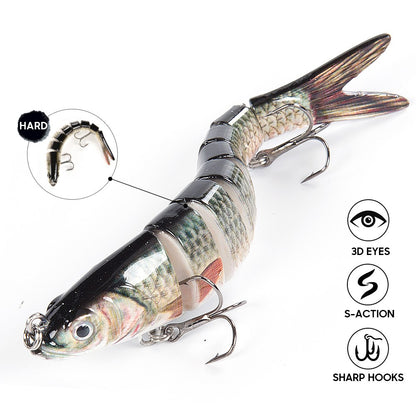 Iscas de Pesca Multi Articuladas Swimbait Crank Bait Isca Artificial Biônica de Afundamento Lento Água Doce Água Salgada Acessórios de Pesca de Truta Baixo