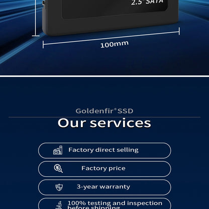 SSD 120GB 180GB Goldenfir Unidade de Estado Sólido Interna 240GB 480GB 500GB 960GB SATA3 6GB/S Disco Rígido SATA2