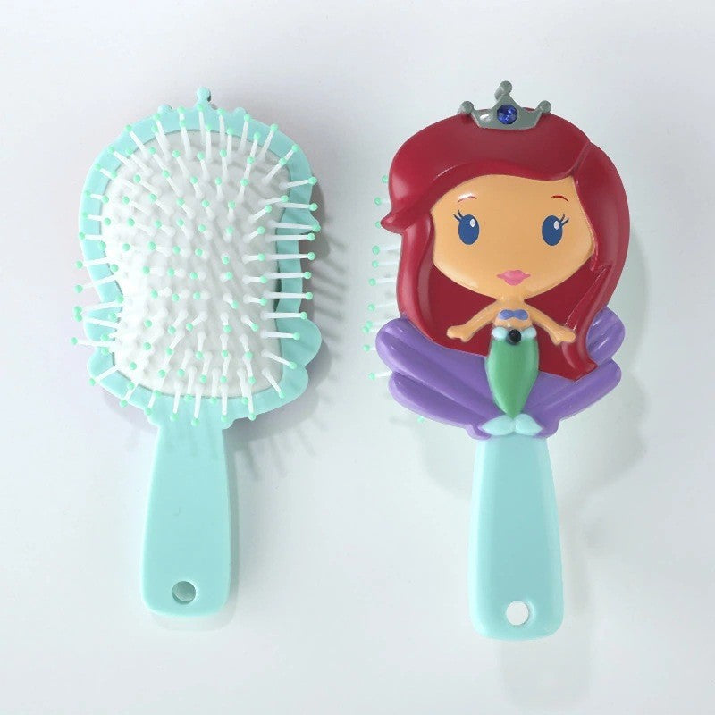 Pentes de Princesas da Disney para Meninas Frozen Elsa Branca de Neve Ariel Bela Escovas de Cabelo Cuidados com o Cabelo do Bebê Pentes de Almofada de Ar Presentes