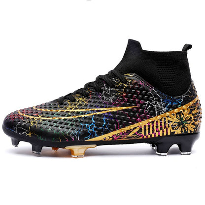 New Men Soccer Shoes Training Boys Outdoor Sport Football Boots Adult Long Spikes Non Slip Cleats Breathable Match Comfortable