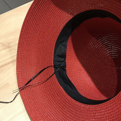 Bucket hat letters summer ladies bucket hat sun hat ladies straw hat fedora hat European men and women hat letters