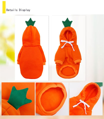 Roupas para Pets Cachorros Moletom com Capuz Fruta Casaco Quente Gato Suéter Fantasia de Inverno para Filhotes Cães de Pequeno Médio Grande Porte e Gatos
