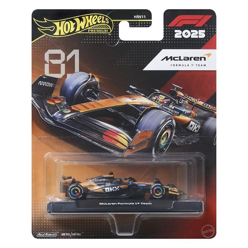 Novo Hot Wheels Premium 2025 F1 Racing Car Model Liga 1:64 Modelo Diecast Red Bull McLaren Mercedes Equipe Colecionável Veículo de Brinquedo