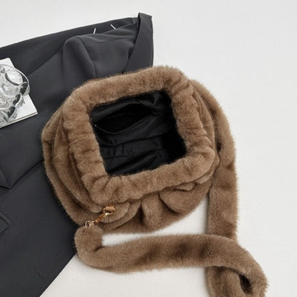 Elegant Wrinkled Cloud Clutch Bag Faux Fur Shell Shoulder Crossbody Bag Women Stylish Pillow Bag Guangzhou High Quality Bag