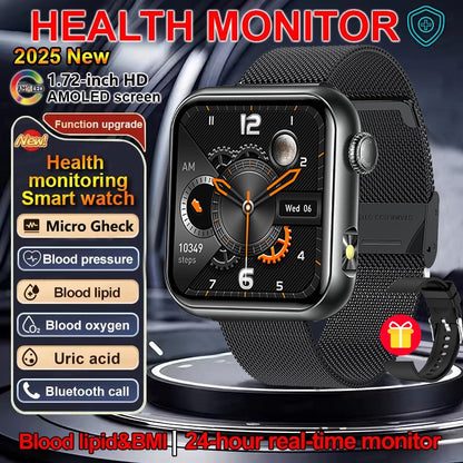 2025 Novo Smartwatch Feminino de LED com IA, Diagnóstico Inteligente, Monitor de Saúde HRV+PPG, Pressão Arterial, Oxigênio no Sangue, IP68, NFC?
