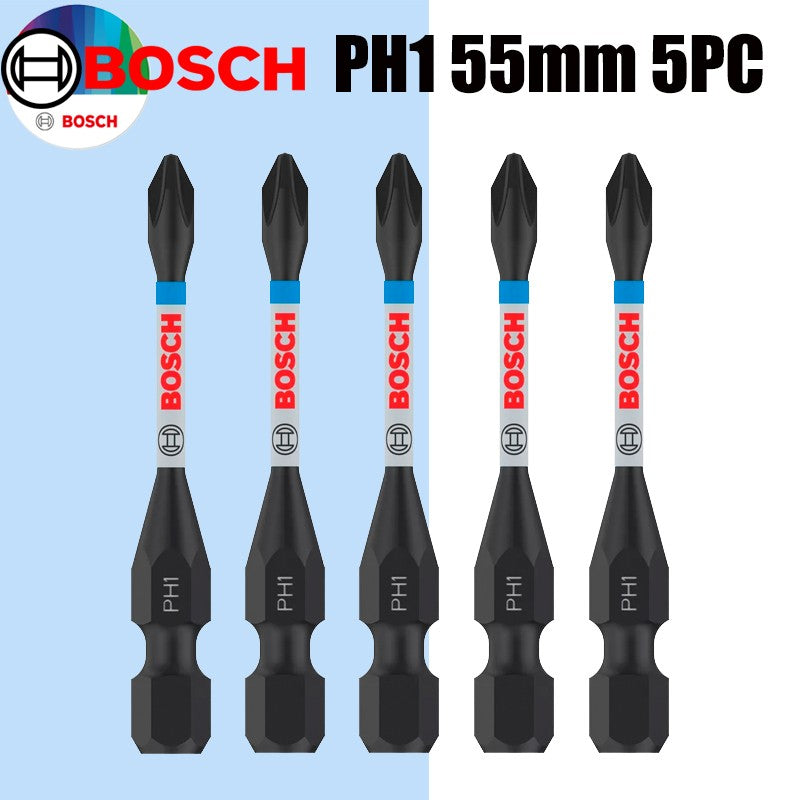 Pontas de chave de fenda de impacto BOSCH PH/PZ 55mm Aço modificado S2 Processo de tratamento térmico Ferramentas de fixação de alta durabilidade