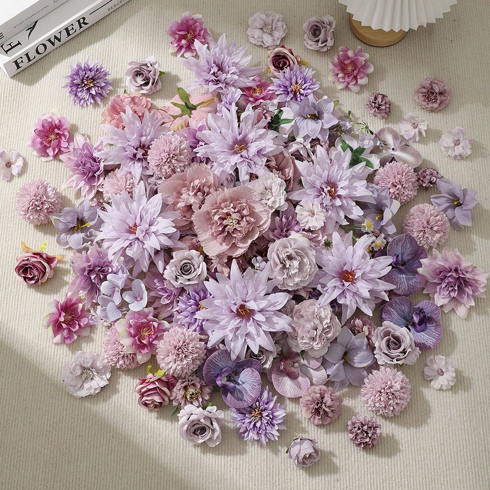 15/50Pcs Mix Artificial Flowers Head Rose Fake Flower for Home Room Decor Wedding Marriage Decoration Bride Craft Gift Accessory