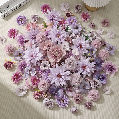 15/50Pcs Mix Artificial Flowers Head Rose Fake Flower for Home Room Decor Wedding Marriage Decoration Bride Craft Gift Accessory