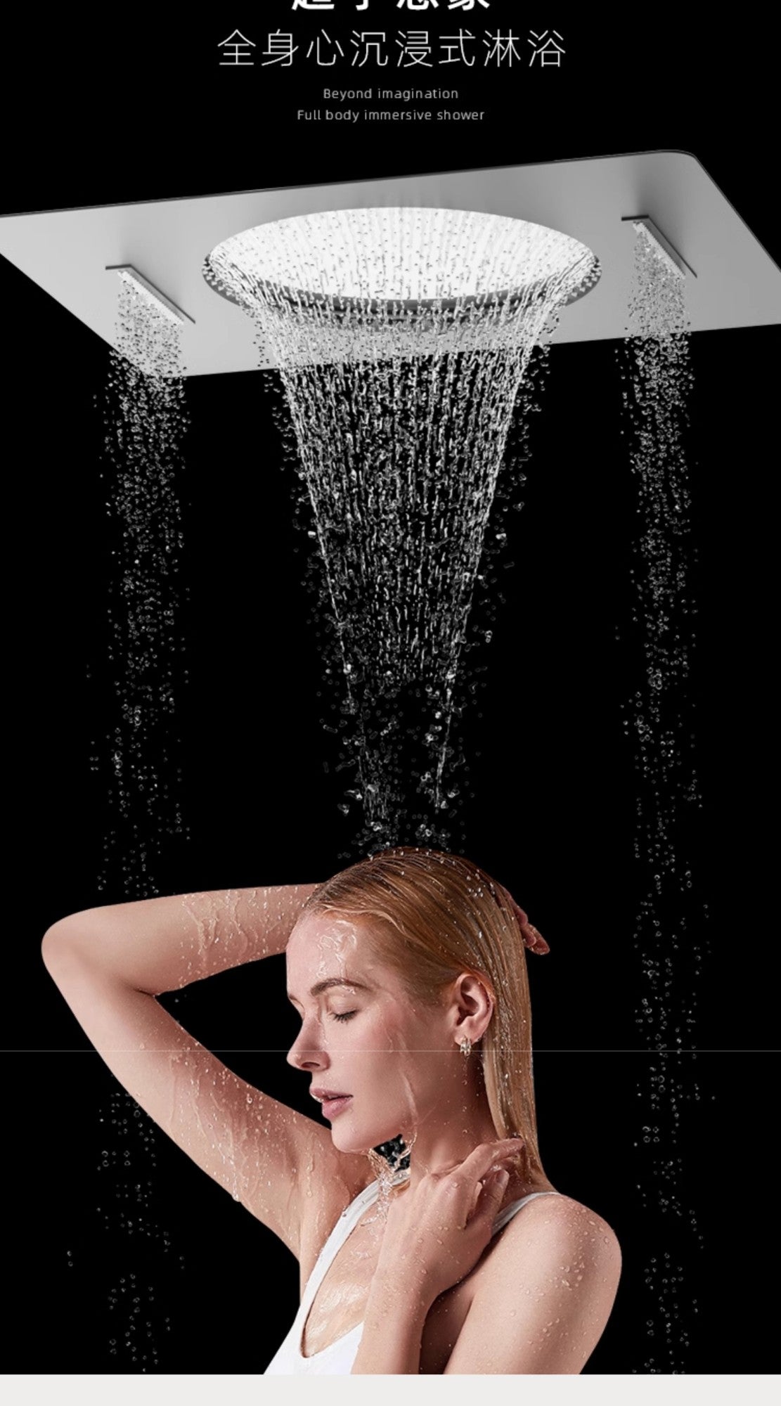 AITANA sistema de chuveiro de luxo em latão cinza arma, embutido no teto, com temperatura constante e display digital LED, torneira de banheiro com água quente e fria