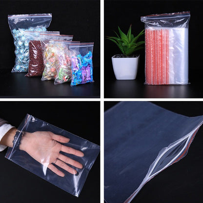 200/100PCS Transparent Zip Bags Food Jewelry Vacuum Storage Bag Plastic Thicken Reclosable Poly Bag Kitchen Organization Package