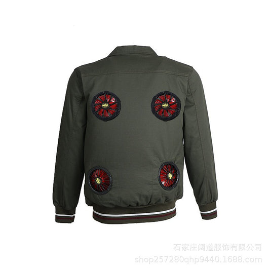 Summer Cooling with Fan Refrigeration Charging Air Conditioning Clothes Cotton Camouflage Clothing Construction Site Labo
