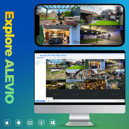 ALEVIO 2.5K Outdoor Solar Camera Wireless Cam WIFI Ultra Standby Time PIR Motion Light Color Night Vision AI Detect Battery Cam