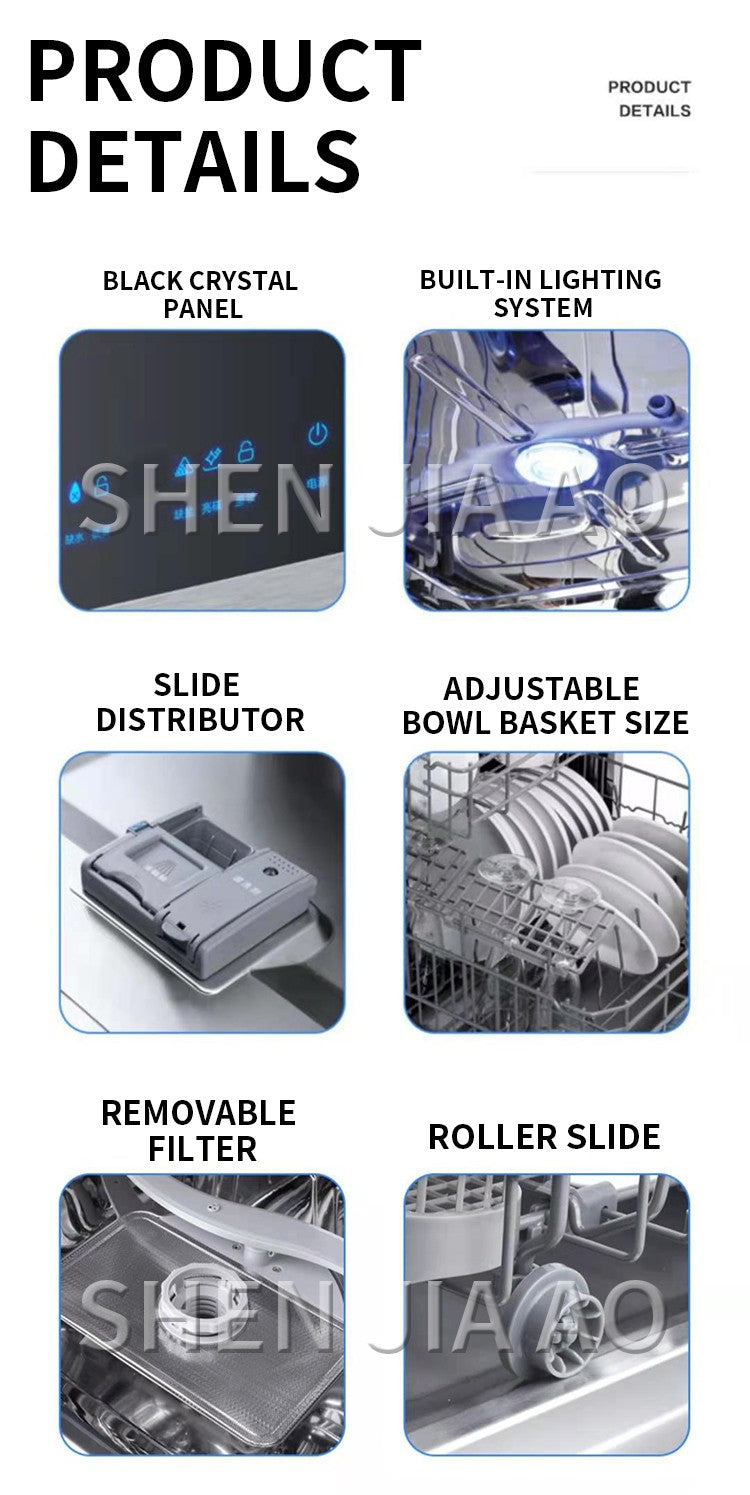 SH-Q01 Dishwasher Fully Automatic Household Embedded Smart Dishwashing and Disinfecting Machine with Drying Function