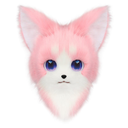 Animal Furry Fursuit Head Mask Plush Cat Fox Mask Costume Props for Halloween Cosplay Party