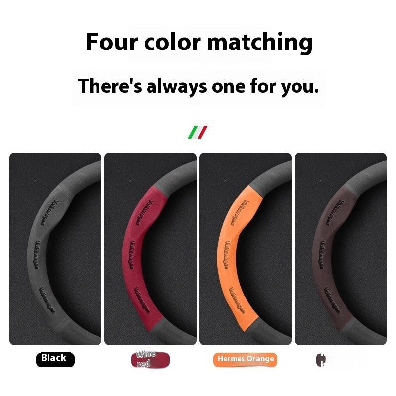 Car Suede Anti-Slip Steering Wheel Cover For Volkswagen Passat Golf 5 GTI Beetle Tiguan Touareg Polo T-ROC T-Cross Magotan Jeeta