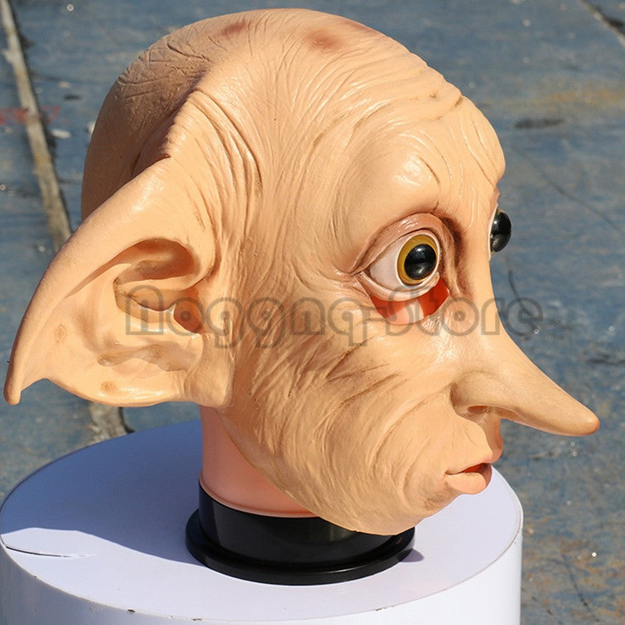 Cosplay Movie Character Big Ear Long Nose Dobby Elf Head Funny Halloween Mask Full Face Head Cover Carnival Party Costume Prop