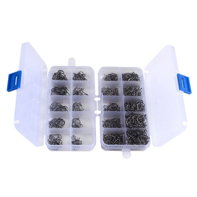 600/100Pcs Fishing Hooks Set Mixed Size High Carbon Steel Carp Rope Carp Fishhook Fishing Accessories Offset Circle Hook