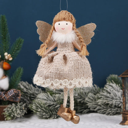 Christmas plush antlers angel girl pendant Christmas tree pendant creative doll pendant gift