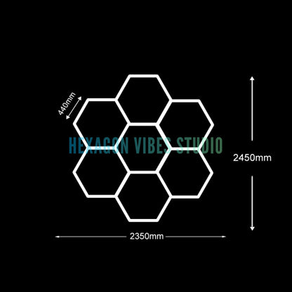Garage Hexagon LED Light 50000H 6500K Ultra Bright for Home Gym Barbershop Car Detailing Bar Basement Workshop Ceiling Lighting