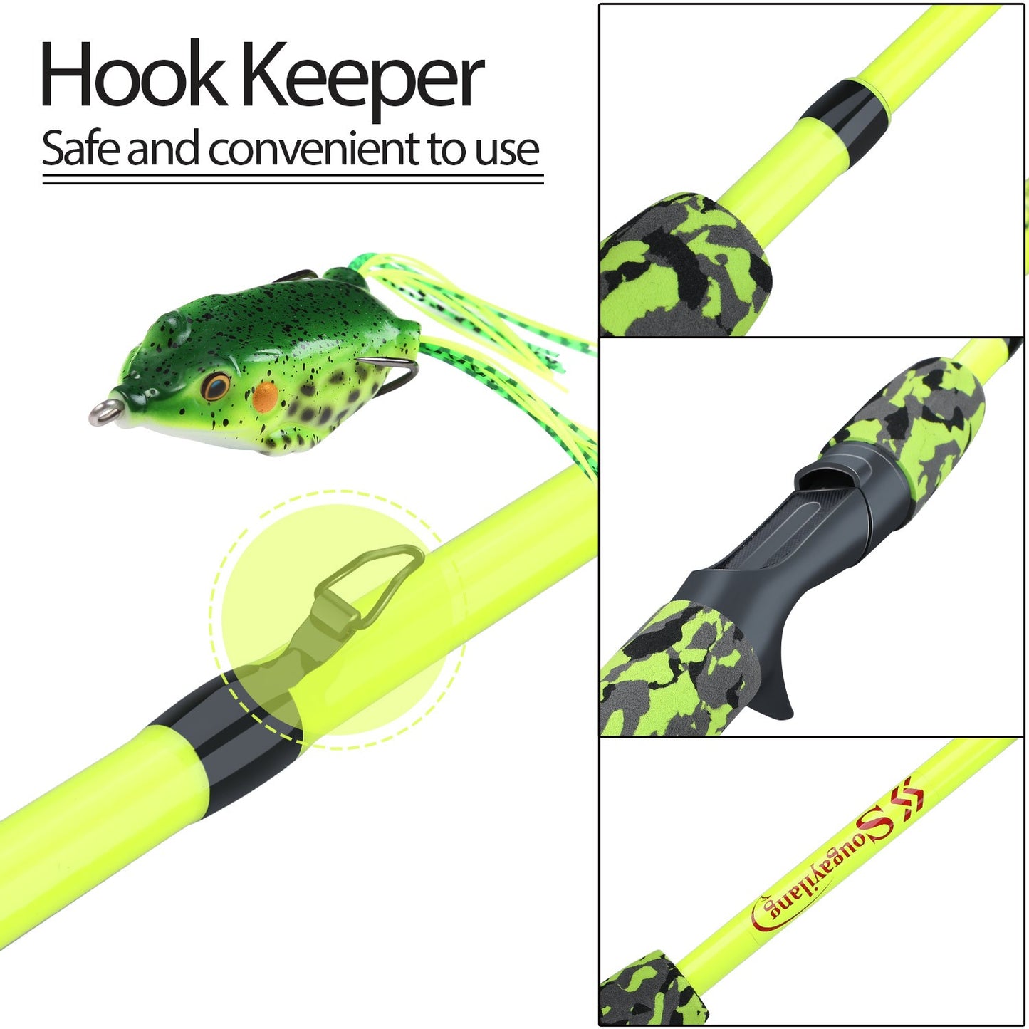 Sougayilang 5 Section Spinning Casting Rods 1.7m Ultralight Weight Carbon Fiber Fishing Rod for Travel Freshwater Fishing Pesca