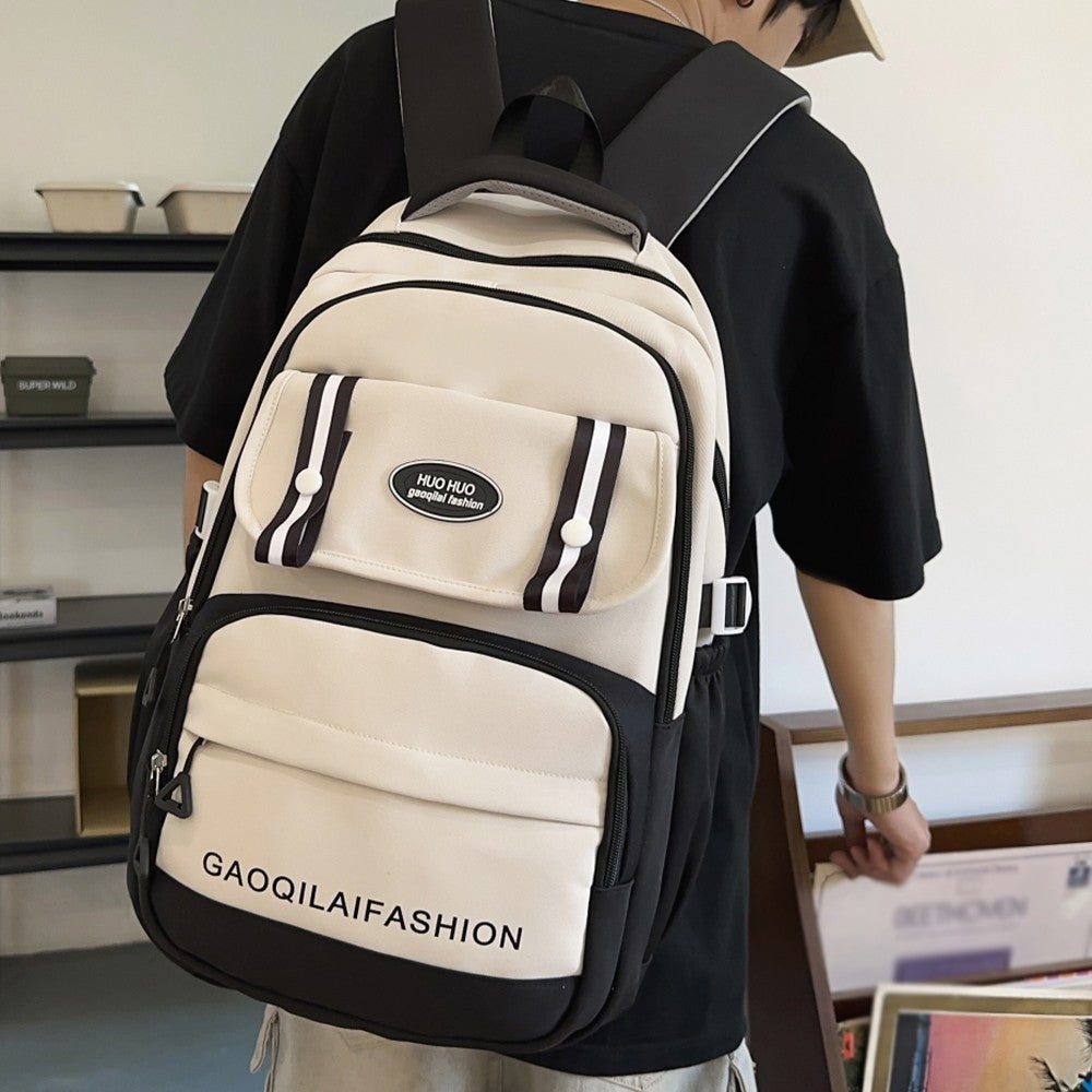 Mochila de Computador Original, Grossa e de Grande Capacidade, Estilo Universitário, Adequada para Estudantes Universitários em Deslocamento, Mochila Portátil para Atividades ao Ar Livre