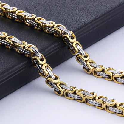 Colares de Corrente Longa Bizantinos Pesados Aço Inoxidável Elo Forte Grosso Corrente Colar Hip Hop Punk Joias Masculinas para Homens Rapper
