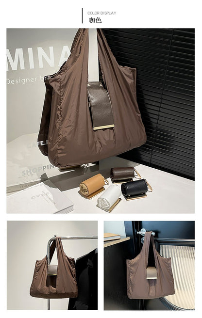 1PCS PU Polyester High Quality Hanging Bag for Shopping Large Capacity Foldable Portable Shopping Bag,Storage bag