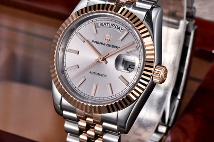 PAGANI DESIGN 2025 New Enamel Dial DD36 Luxury Silver Gold Automatic Watch For Men AR Sapphire crystal Mechanical Wristwatch Men