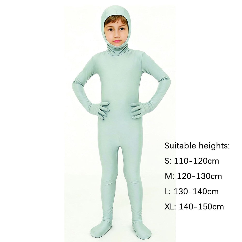 Kids Zentai Invisible Jumpsuit Cosplay Costume Bodysuits Halloween Carnival Skin Tight Suit Spandex Stretch Disappearing