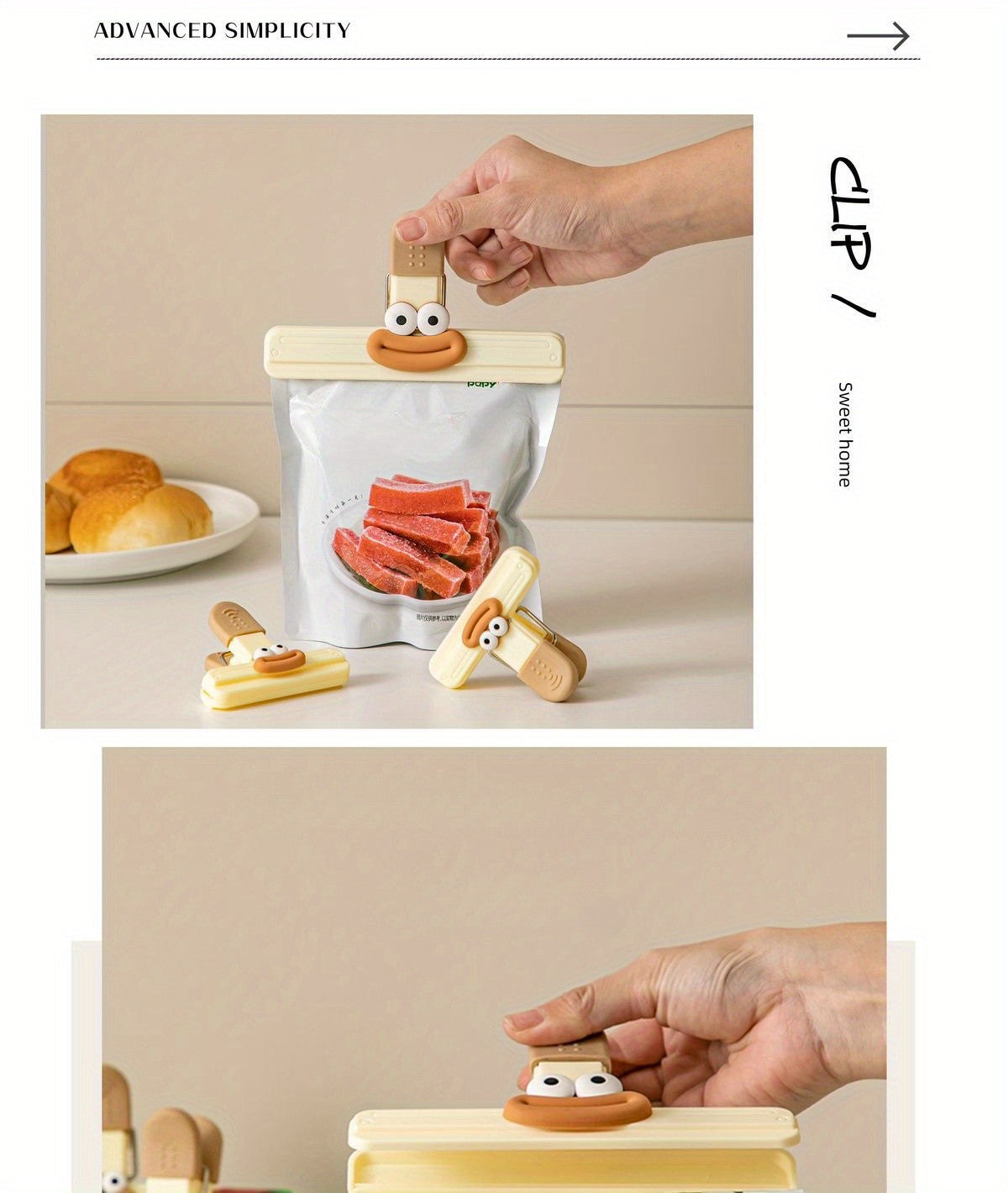 Prendedores de Saco de Lanche de Desenho Animado, Clipes Seladores de Alimentos Multifuncionais para Armazenamento à Prova de Umidade - Clipes Seladores de Saco de Alimentos de Plástico